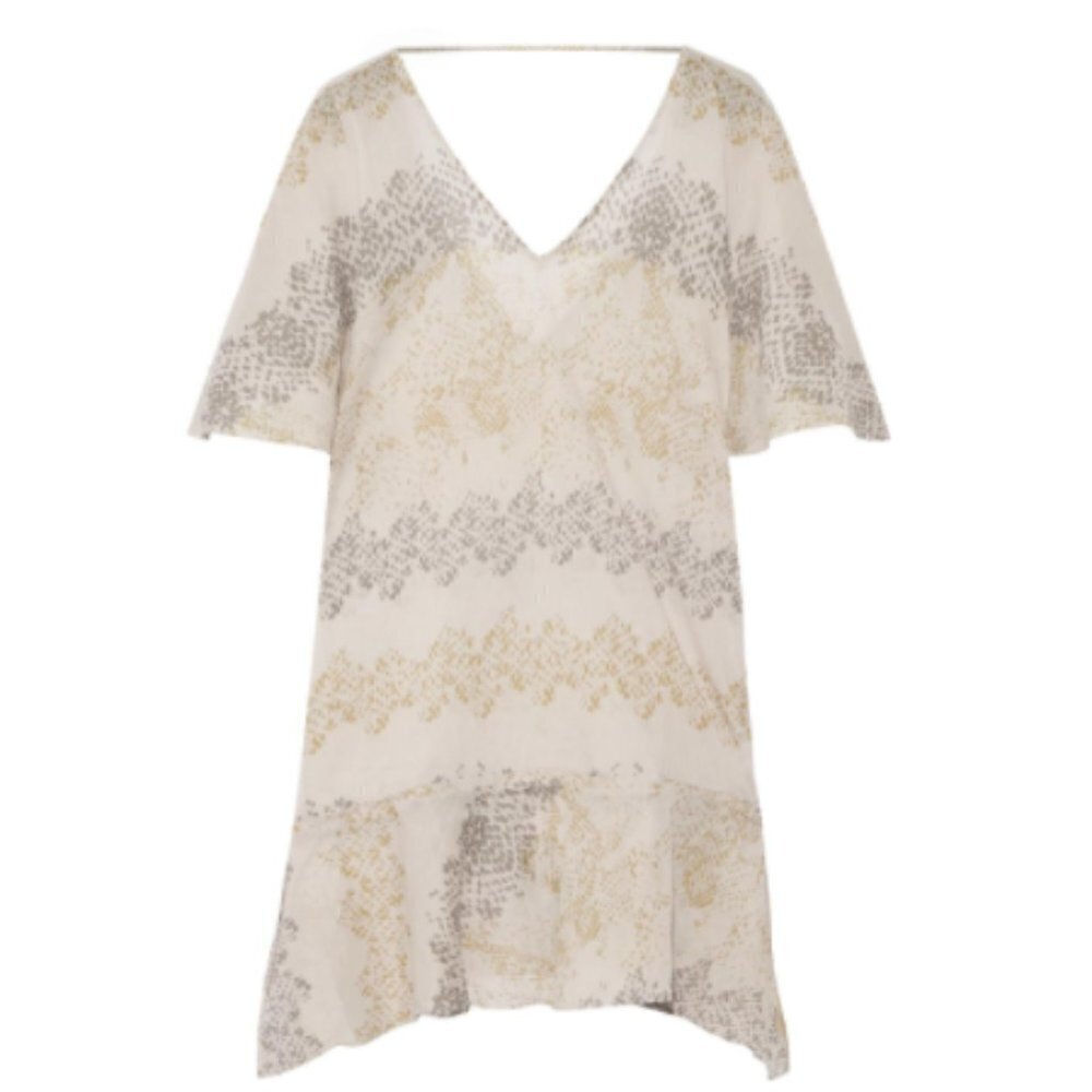 NWT Vix by Paula Hermanny Angel Print Caftan Swimsuit Coverup Sz. M